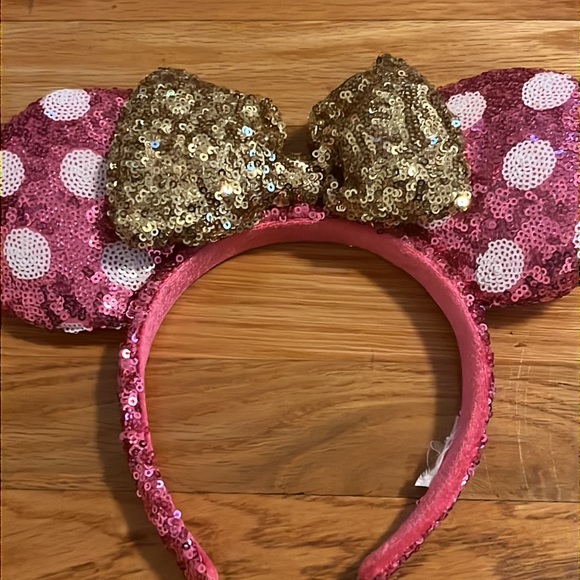 Pink, white & gold Minnie Ears - Picture 3 of 3